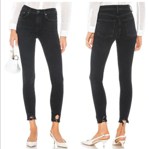 Agolde Sophie distressed jeans skinny high rise - Picture 3 of 12